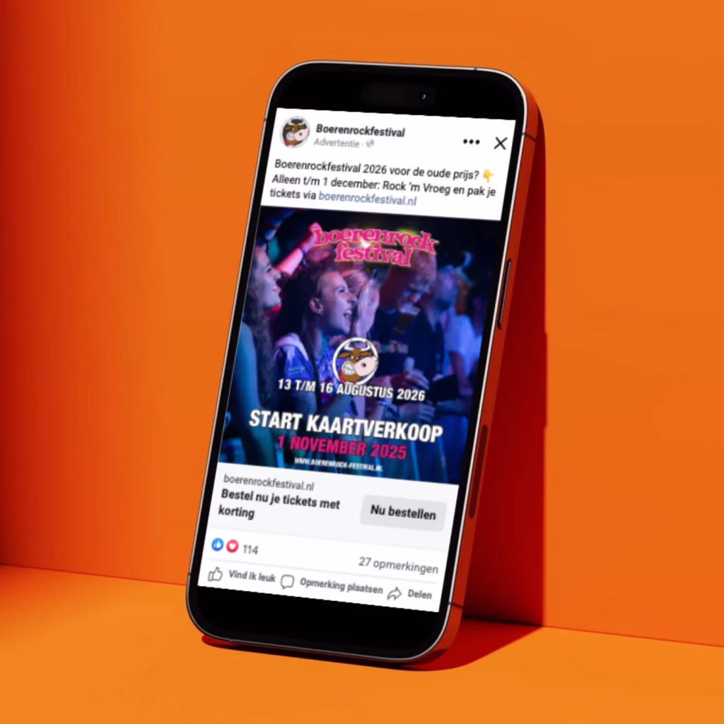 Boerenrock Festival Meta-advertentie mockup