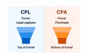 Verschil tussen CPL (Cost Per Lead) en CPA (Cost Per Acquisition) in online marketing