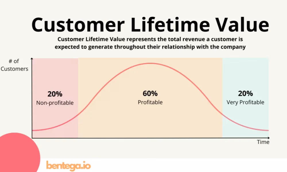 Customer Lifetime Value (CLV) uitgelegd met voorbeeld van winstgevende en niet-winstgevende klanten